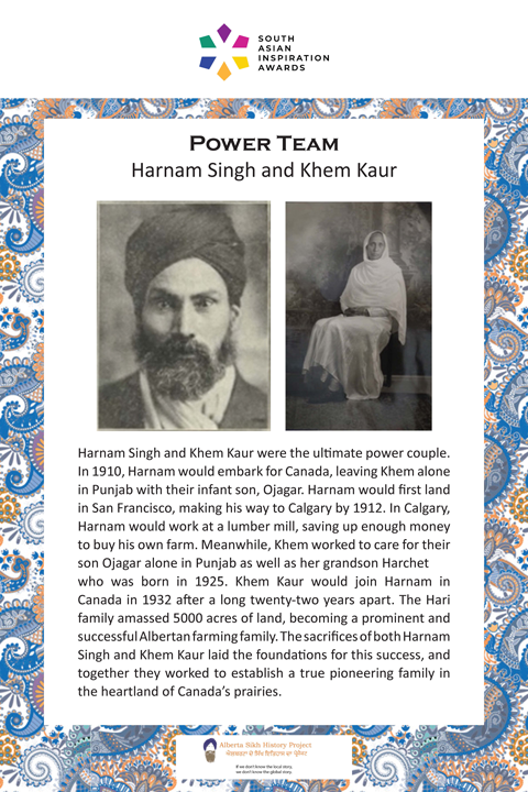 Harnam Singh and Khem Kaur - The Hari family amassed 5000 acres in Alberta. Alberta Sikh History Project